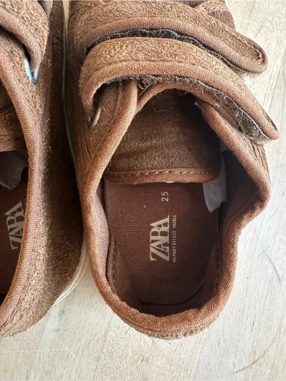 Zara Kids Brown Suede Velcro Sneakers